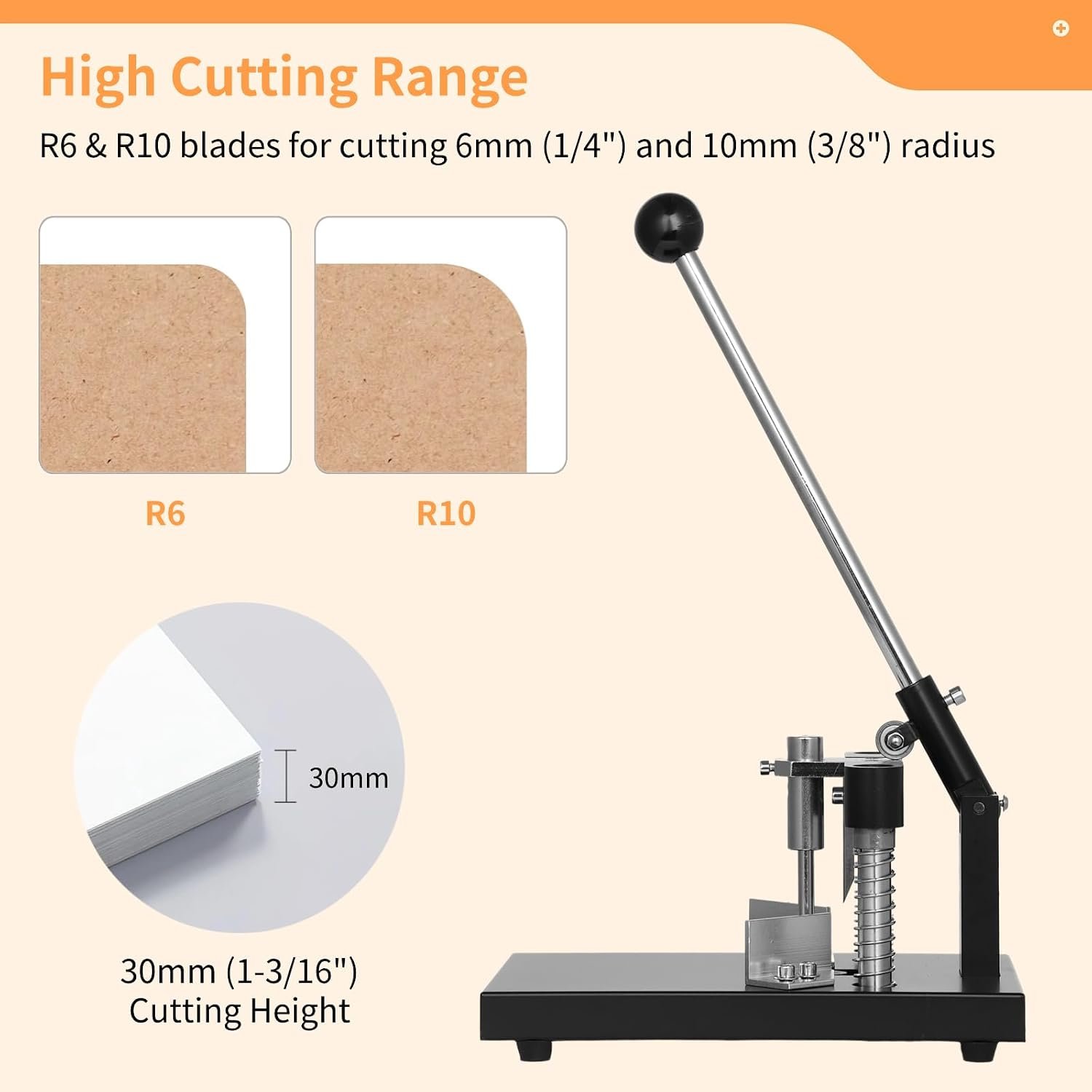 Heavy Duty Corner Rounder Punch, R6/R10 Dies, 1.2 in Capacity - Image 2