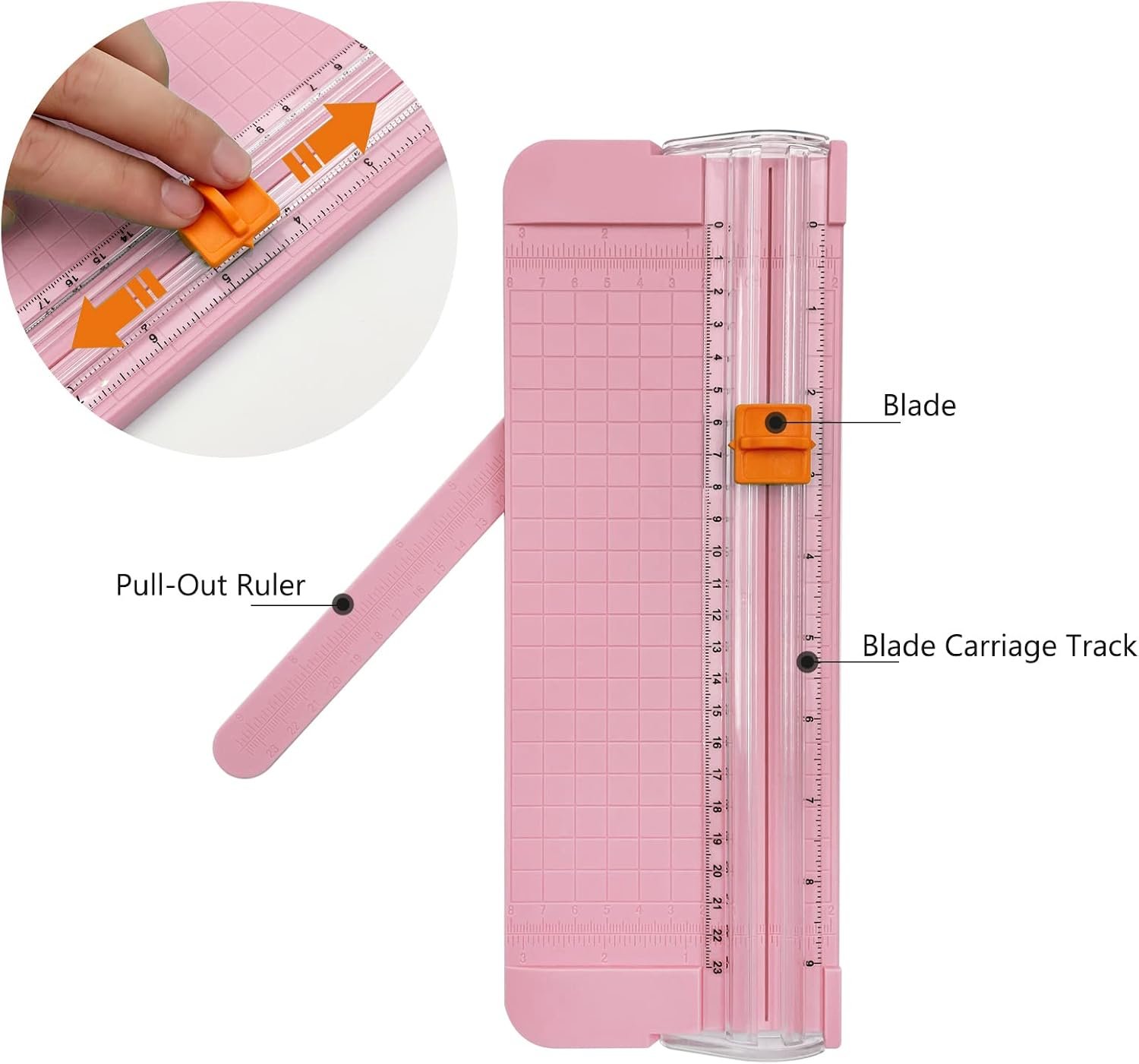 Paper Cutter/A4 Trimmer with safety guard and side ruler; portable straight-edge cutter - Image 2
