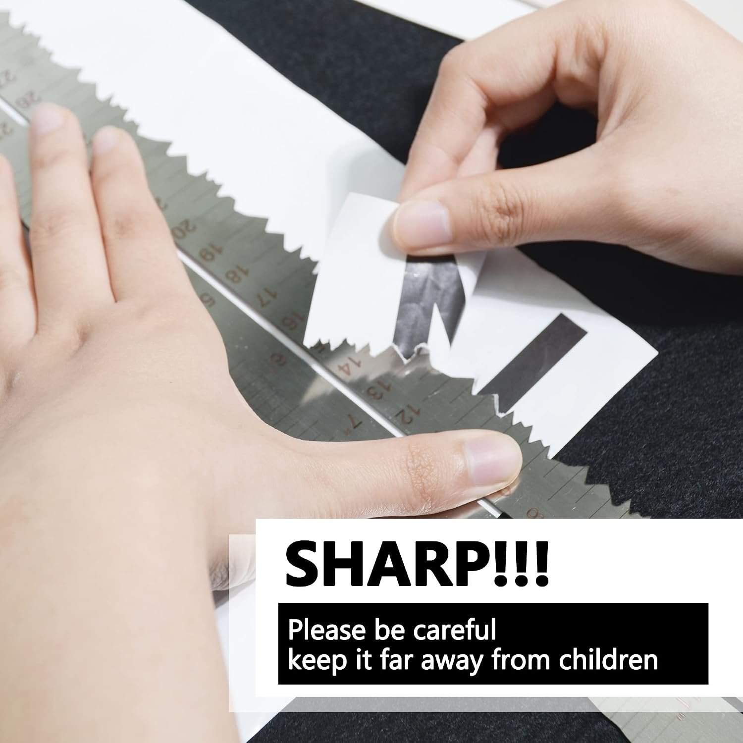 3Pcs Metal Irregular Edges Ruler for Paper Tearing, 12" Measuring Tool - Image 2