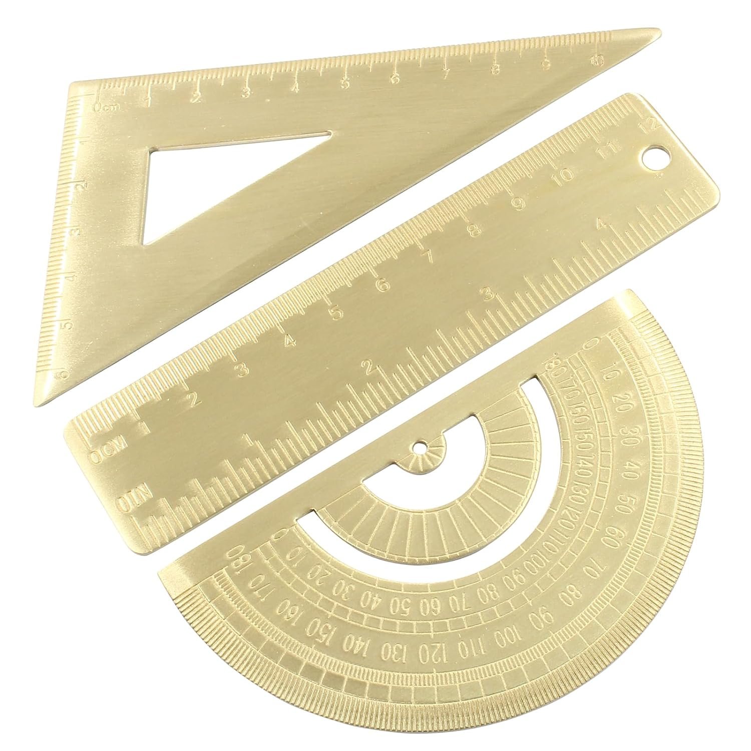 3 Pack Brass Mini Ruler Set