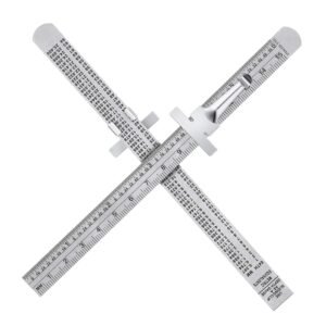 2 Pcs 6 Inch Metal Pocket Ruler Mini Stainless Steel Clip Scale