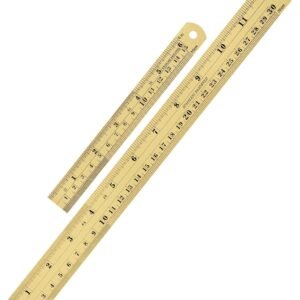 Metal Straight Edge Ruler, 2 Pack, 6" and 12", Gold