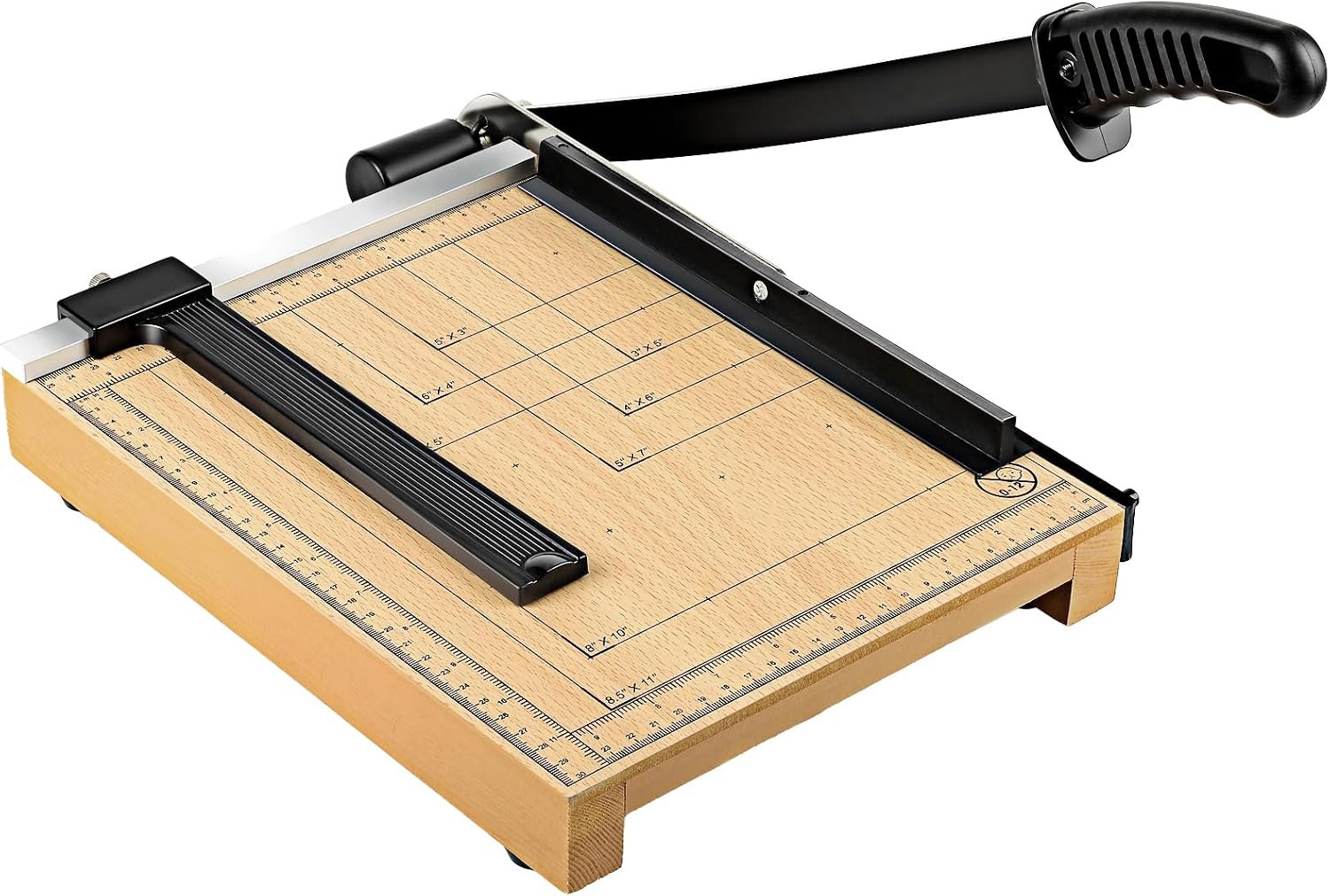 12-inch Wooden Paper Cutter, heavy-duty trimmer, 12–16 sheet capacity