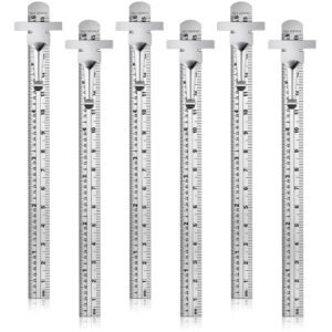 6 Pieces 6 Inch Metal Pocket Ruler Mini Stainless Steel Clip Scale