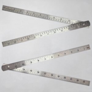 2 Pcs Steel Ruler 3/4 in x 2 Ft Folding Metal Ruler Measuring Tool