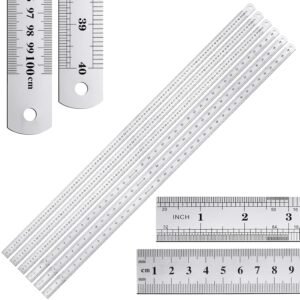 6 Pieces Metal Yard Stick Stainless Steel 40 Inch Ruler